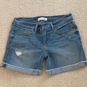LOFT Distressed Blue Jean Shorts